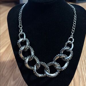 KENNETH COLE NEW YORK RHINESTONE LINKED SILVER-TONE 17" - 20" NECKLACE